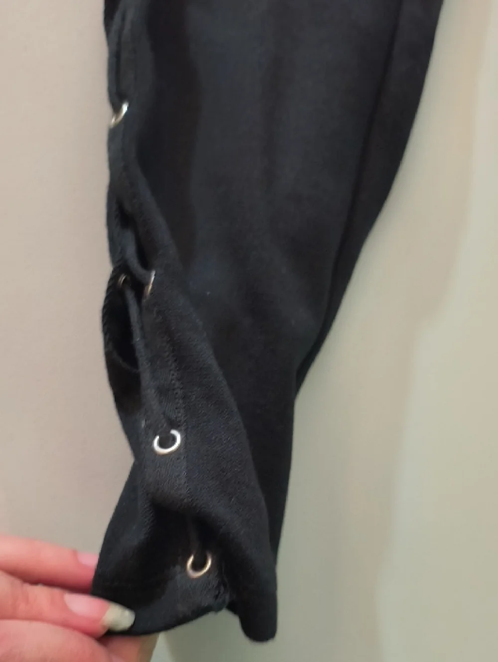 Express Black Lace-Up Side Leggings - Picture 4 of 7